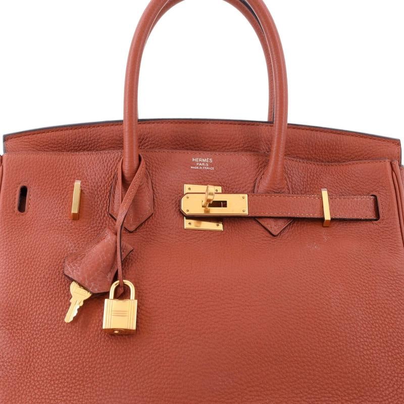 Hermes Birkin Handbag Brown Togo with Gold Hardware 30 - 6