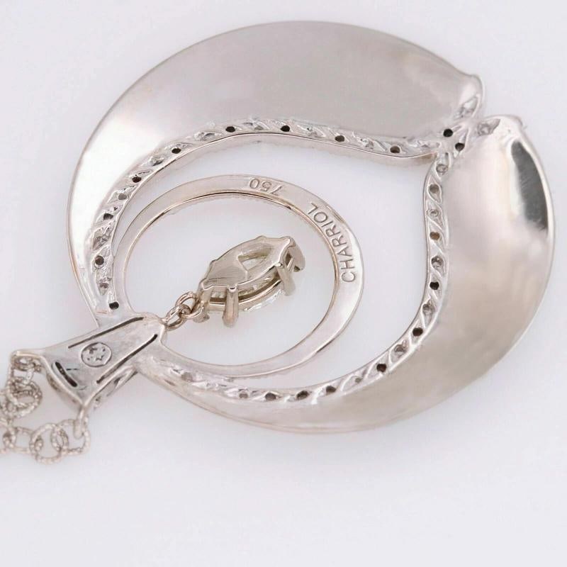 PHILLIPE CHARRIOL Marquise Diamond Pendant Necklace in 18kt White Gold 0.65 tcw - 11