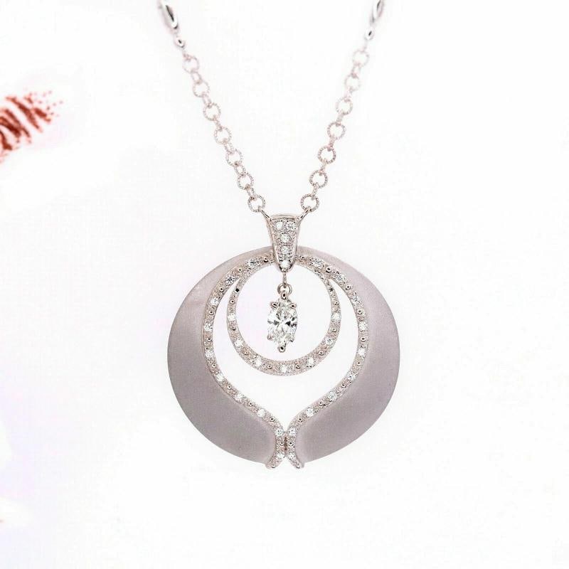 PHILLIPE CHARRIOL Marquise Diamond Pendant Necklace in 18kt White Gold 0.65 tcw - 6