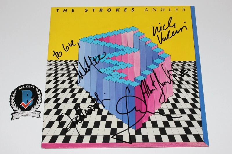 THE STROKES BAND SIGNED ANGLES ALBUM VINYL RECORD BECKETT COA JULIAN CASABLANCAS - 2