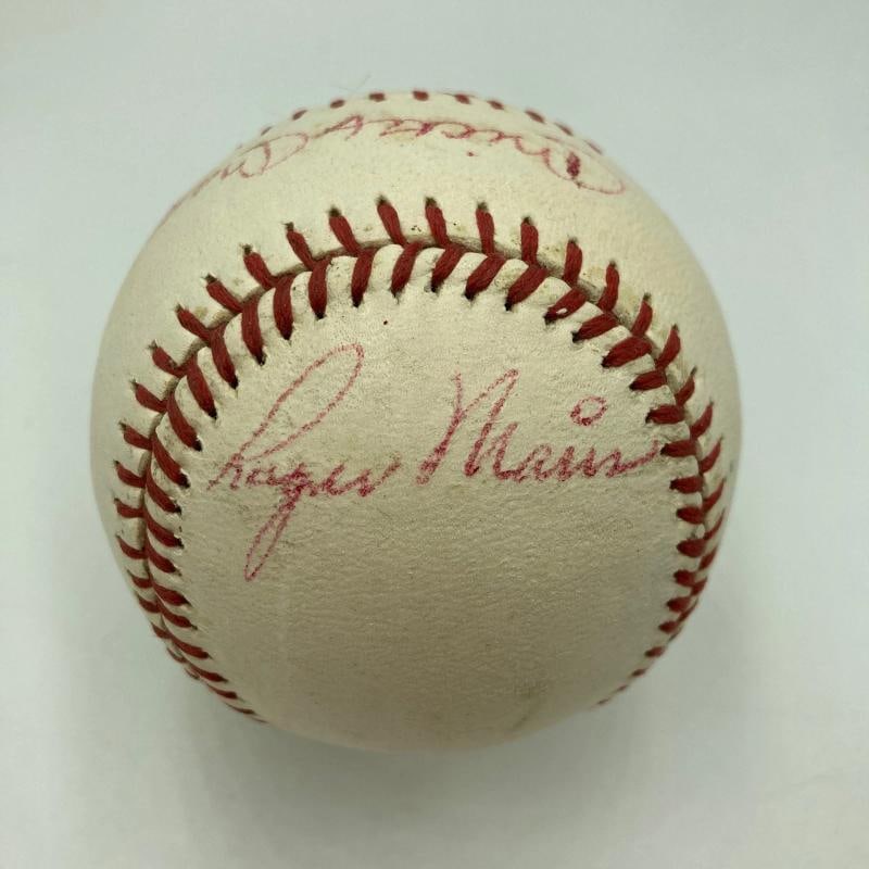 Mickey Mantle & Roger Maris Signed 1960's American League Cronin Baseball JSA - 2