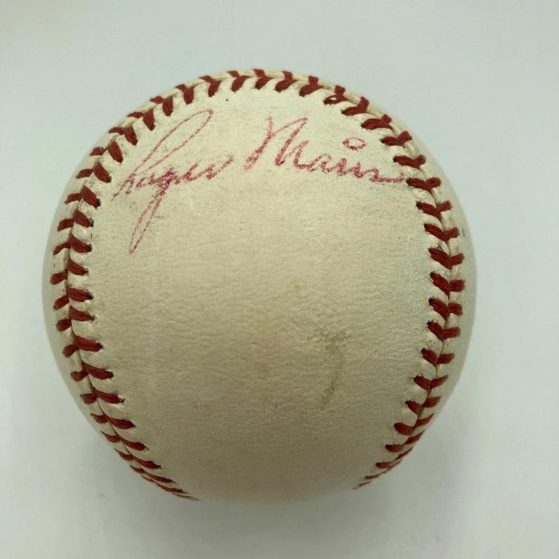 Mickey Mantle & Roger Maris Signed 1960's American League Cronin Baseball JSA - 4