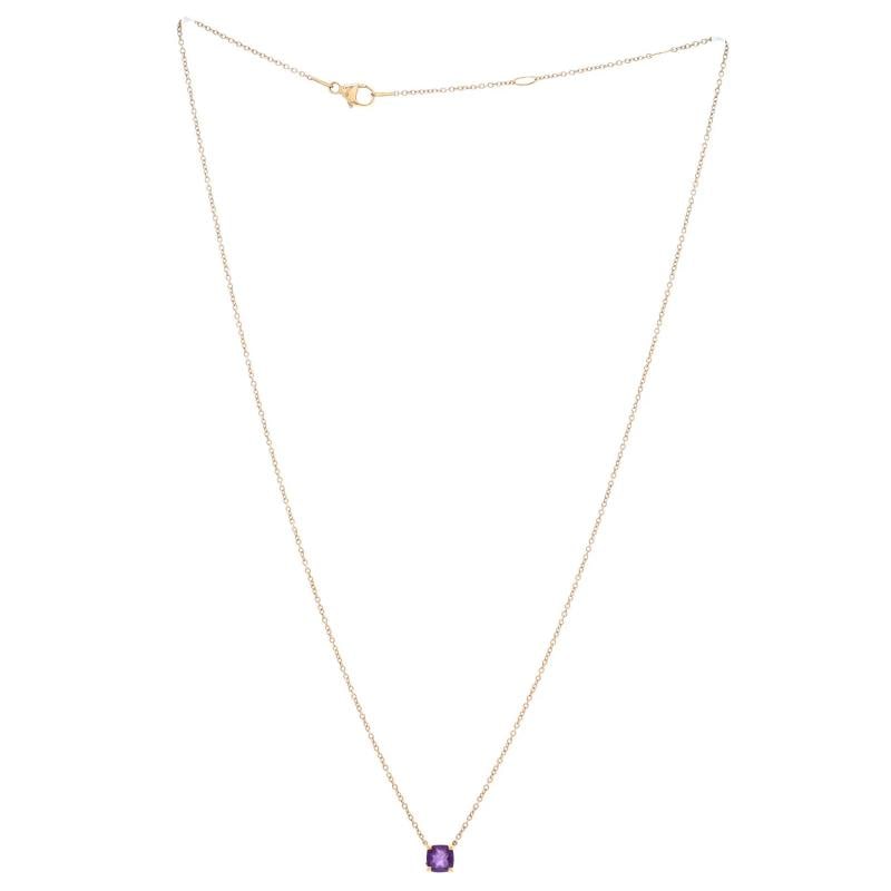 David Yurman Micro Chatelaine Pendant Necklace 18K Yellow Gold and Amethyst 5mm - 2