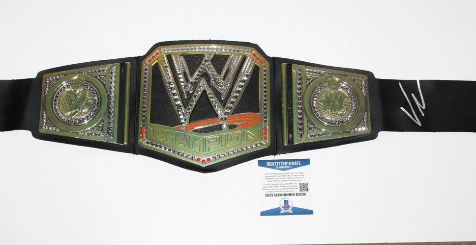 VINCE MCMAHON SIGNED WWE CHAMPIONSHIP TOY BELT RAW SMACKDOWN WWF BECKETT COA BAS: Product: Belt,Player: Vince McMahon,Sport: Wrestling,Autograph Authentication: Beckett Authentication Services (BAS),League: WWE,Original/Reprint: Original,Featured Refinements: WWE Signed