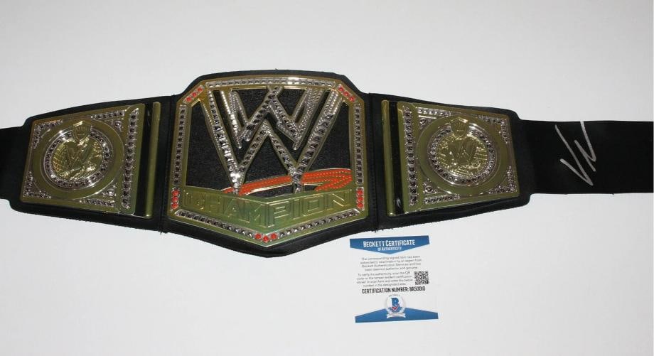 VINCE MCMAHON SIGNED WWE CHAMPIONSHIP TOY BELT RAW SMACKDOWN WWF BECKETT COA BAS - 2