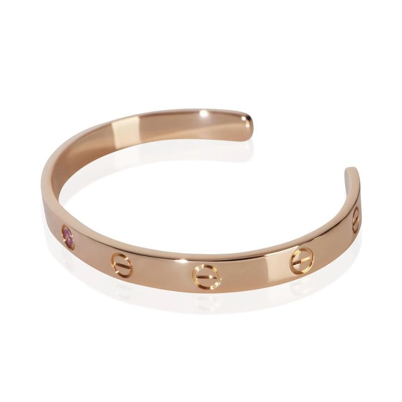 Cartier Rose Gold Pink Sapphire Love Cuff Bracelet - 2