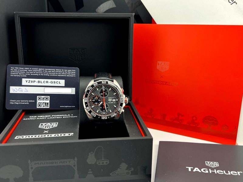 TAG Heuer Formula 1 Mario Kart Limited Edition CAZ201E.FC6517 44mm Box Papers: Condition: Pre-owned - Excellent,Country of Origin: Switzerland,Bezel Color: Black,Year Manufactured: 2020-Now,Band/Strap: Two-Piece Strap,Case Color: Silver,Department: Men,Watch Shape: Round,Style: