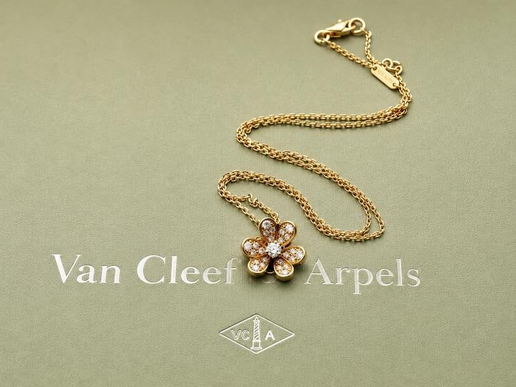 Van Cleef & Arpels Frivole Mini Diamond Pendant Necklace 18K Gold Box Paper - 2