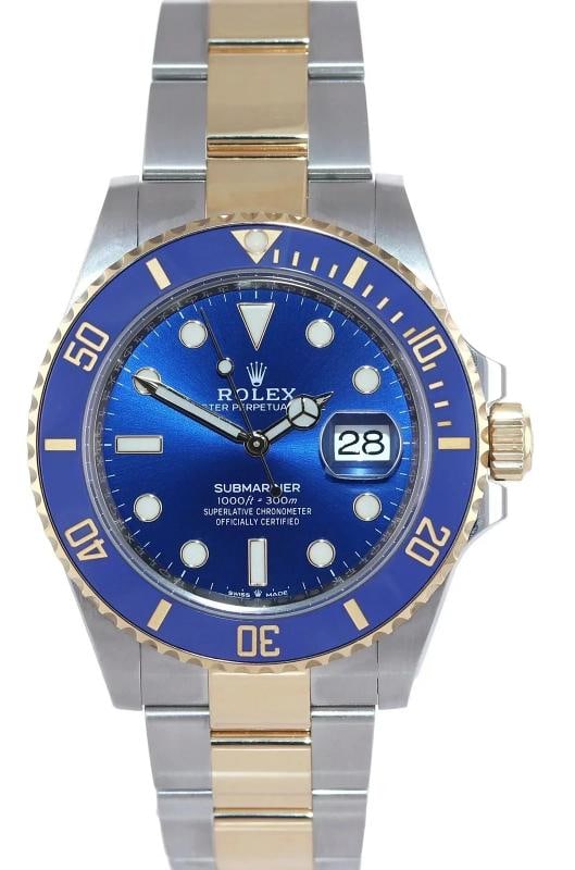 2021 NEW PAPERS Rolex Submariner 41mm Blue 126613LB Two Tone Gold Steel Watch - 2