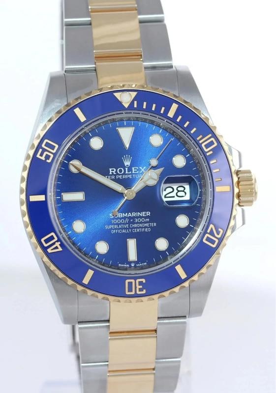 2021 NEW PAPERS Rolex Submariner 41mm Blue 126613LB Two Tone Gold Steel Watch - 3