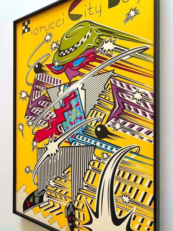 FIORUCCI RARE 1980 POSTMODERN NEW WAVE FASHION FRAMED LITHO PRINT POP ART POSTER - 11