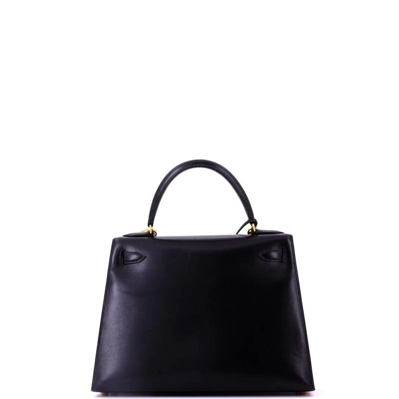 Hermes Kelly Handbag Black Box Calf with Gold Hardware 28 - 4