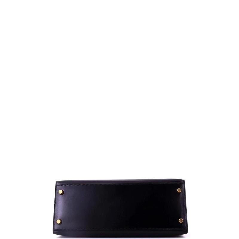 Hermes Kelly Handbag Black Box Calf with Gold Hardware 28 - 5