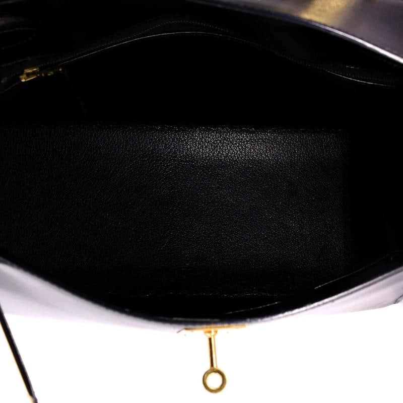 Hermes Kelly Handbag Black Box Calf with Gold Hardware 28 - 7