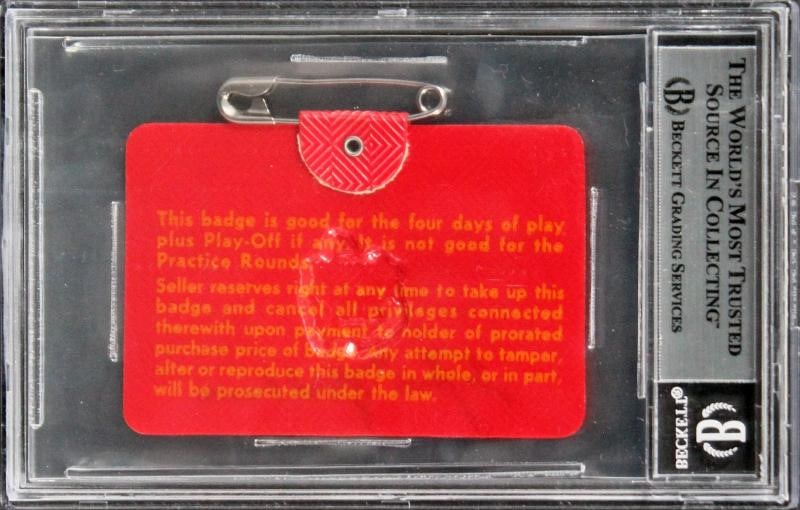 Jack Nicklaus Signed 1972 Masters Augusta National Badge Ticket BAS Slabbed - 2