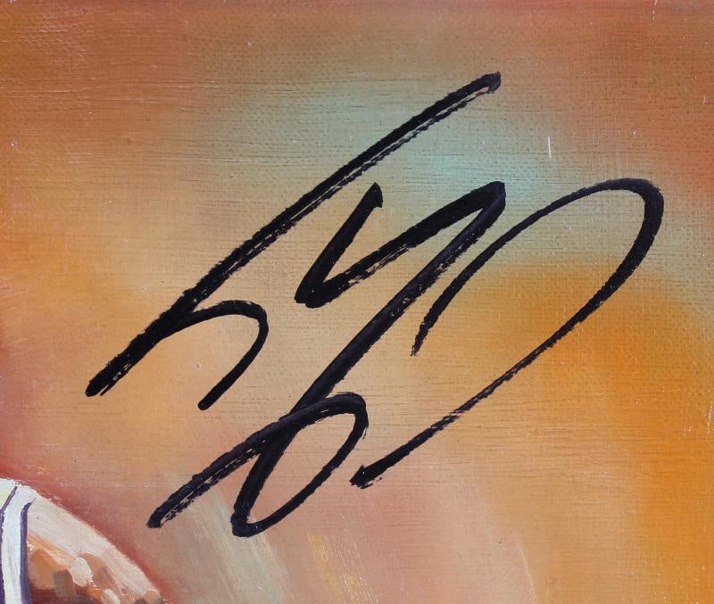 LSU Shaquille O'Neal Authentic Signed 16x20 Hand Painted Canvas BAS Witnessed - 2