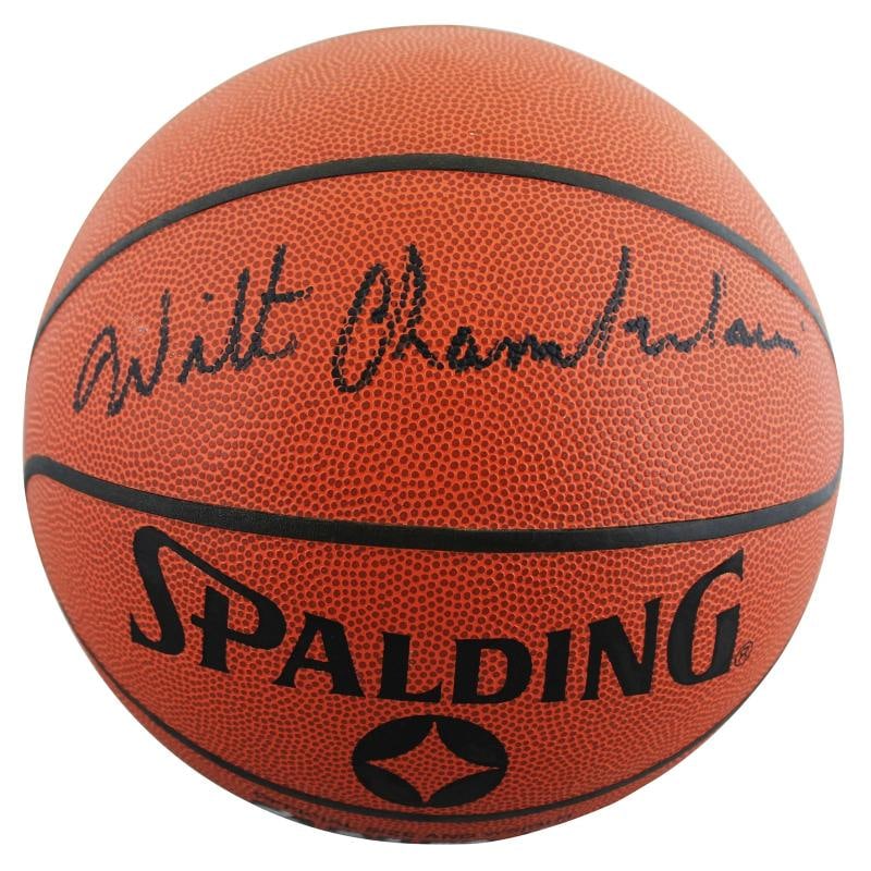 Lakers Wilt Chamberlain Authentic Signed Spalding I/O Basketball JSA #ZZ51475 - 2
