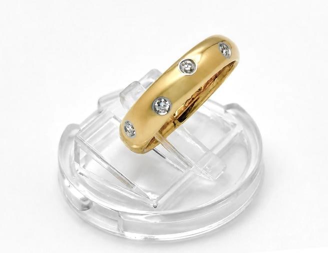 Tiffany & Co. ETOILE Diamond Band Ring 18k Yellow Gold 4.5MM Size 4.25 - 3