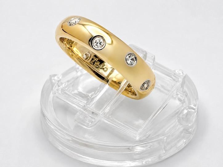 Tiffany & Co. ETOILE Diamond Band Ring 18k Yellow Gold 4.5MM Size 4.25 - 4