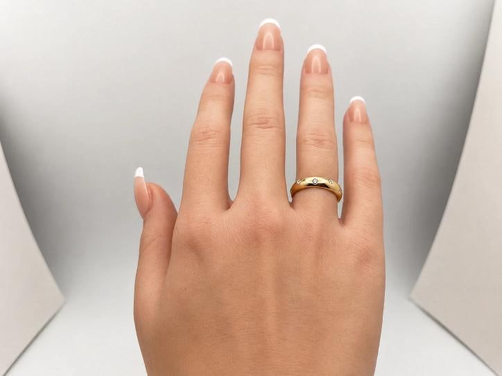 Tiffany & Co. ETOILE Diamond Band Ring 18k Yellow Gold 4.5MM Size 4.25 - 6
