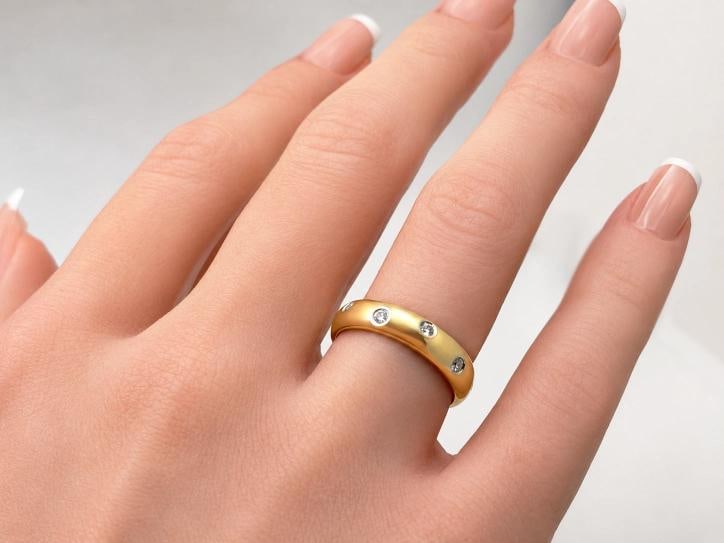 Tiffany & Co. ETOILE Diamond Band Ring 18k Yellow Gold 4.5MM Size 4.25 - 8