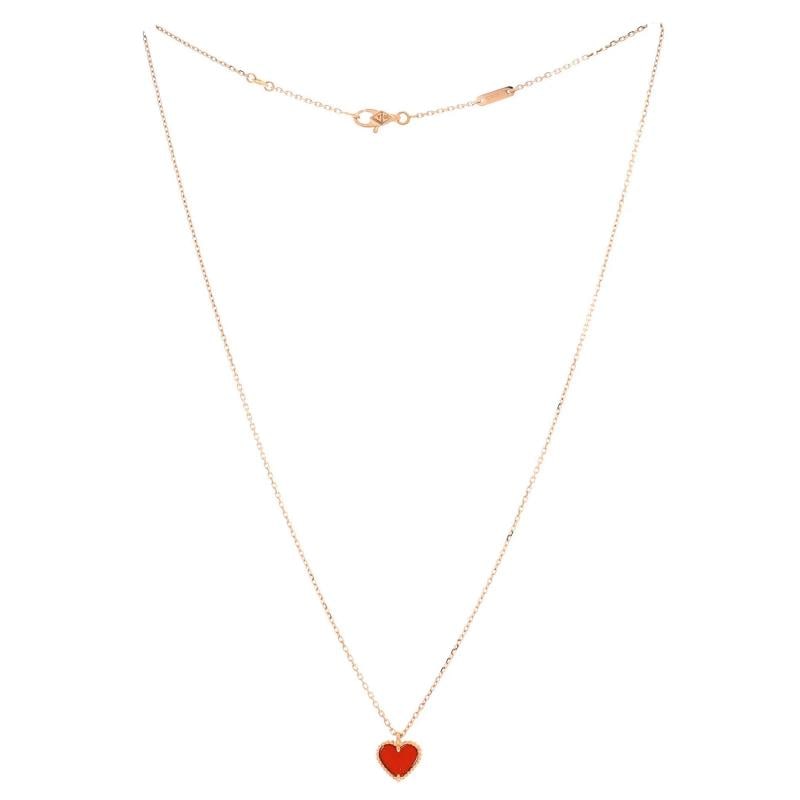 Van Cleef & Arpels Sweet Alhambra Heart Pendant Necklace 18K Rose Gold - 2
