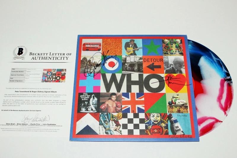 THE WHO ROGER DALTREY PETE TOWNSHEND SIGNED DETOUR MARBLE VINYL LP BECKETT COA: Featured Refinements: Signed LP,Modified Item: No,Original/Reproduction: Original,Object Type: Record,Autograph Authentication: Beckett,Industry: Music,Country of Origin: United States