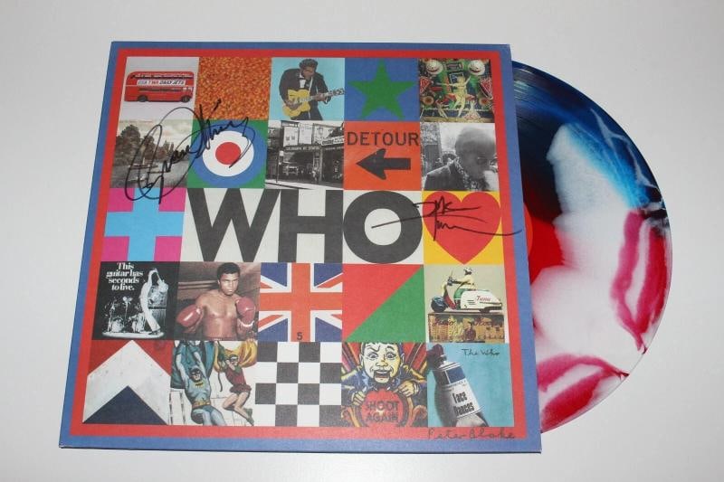 THE WHO ROGER DALTREY PETE TOWNSHEND SIGNED DETOUR MARBLE VINYL LP BECKETT COA - 4