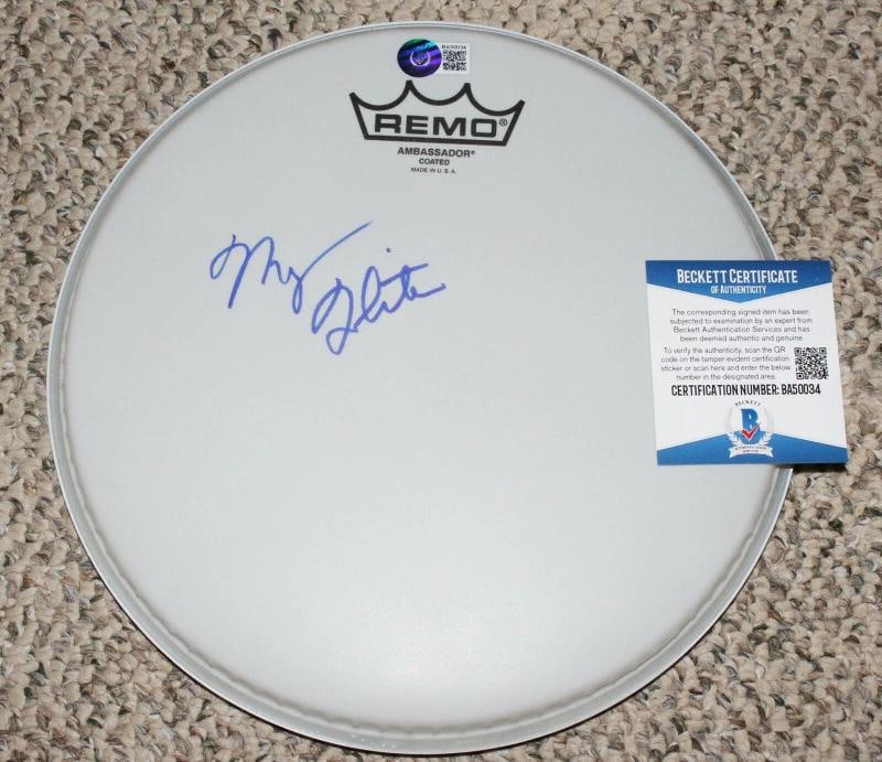 MEG WHITE THE WHITE STRIPES SIGNED 10" DRUMHEAD BECKETT COA DRUMMER BAND BAS - 2