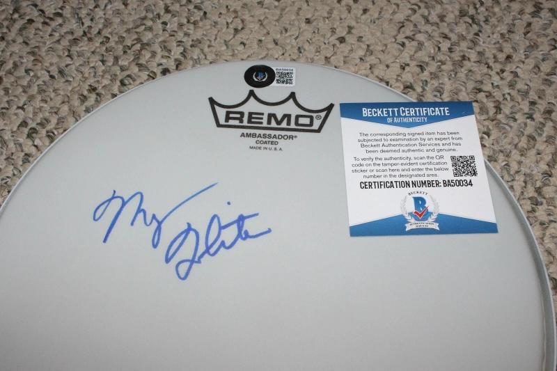 MEG WHITE THE WHITE STRIPES SIGNED 10" DRUMHEAD BECKETT COA DRUMMER BAND BAS - 3