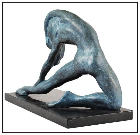 Denny Haskew Repose Female Portrait Bronze Sculpture RARE Original Signed Art - 3