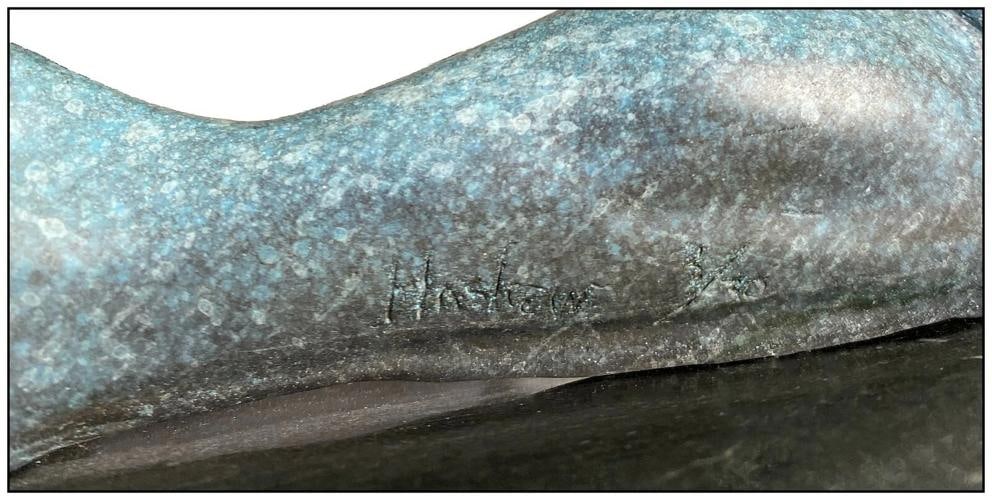 Denny Haskew Repose Female Portrait Bronze Sculpture RARE Original Signed Art - 5