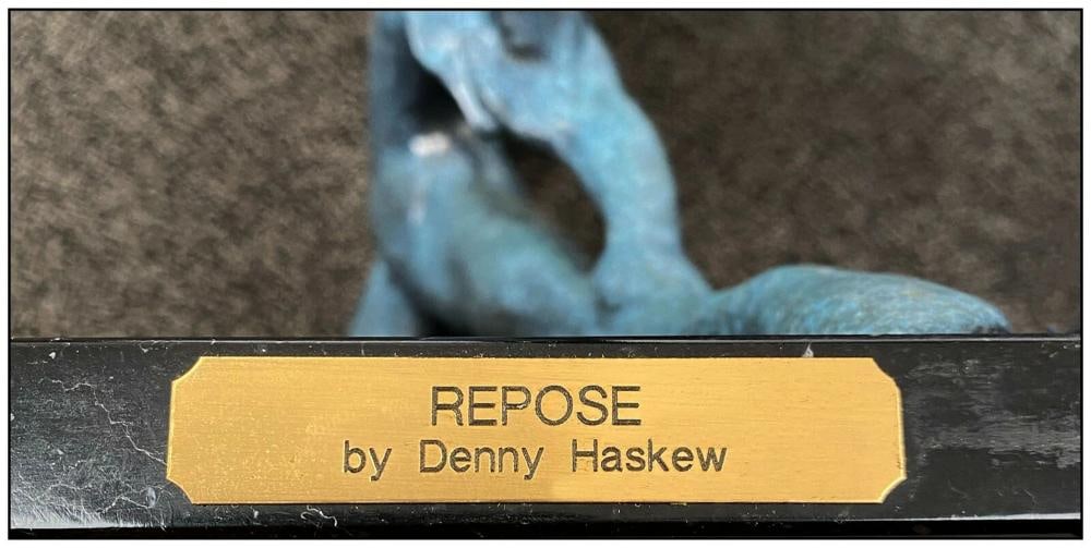 Denny Haskew Repose Female Portrait Bronze Sculpture RARE Original Signed Art - 6