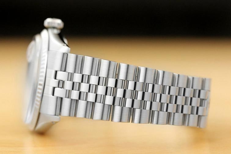 MENS ROLEX DATEJUST WHITE DIAMOND 18K WHITE GOLD BEZEL STAINLESS STEEL WATCH - 5