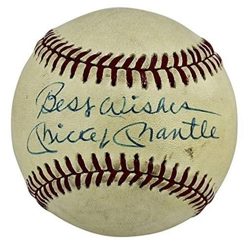Yankees Mickey Mantle "Best Wishes" Authentic Signed Oal Baseball JSA #X40056 - 8