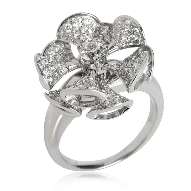 Bvlgari Divas' Dream En Tremblant Pave Diamond Ring in 18K White Gold 1.85 CTW - 3
