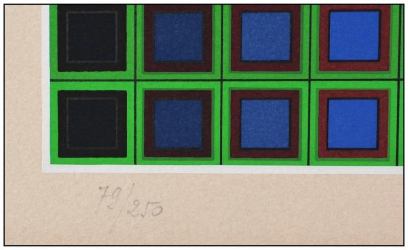 Victor Vasarely Original Color Screenprint Kerek Geometric Signed Framed Artwork - 6
