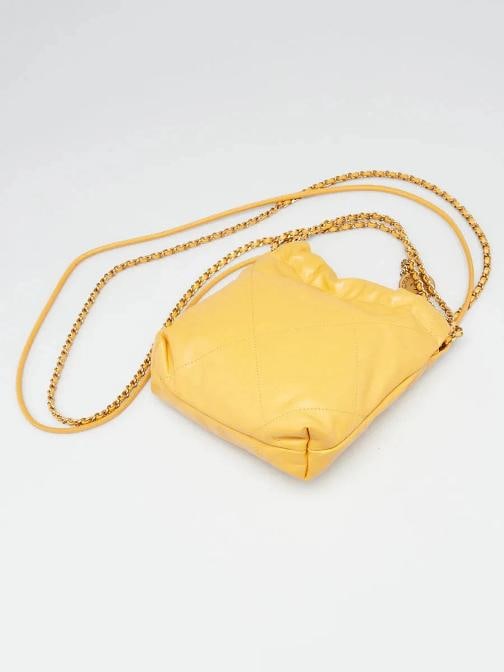 Chanel Yellow Quilted Calfskin Leather Chanel 22 Mini Bag - 3