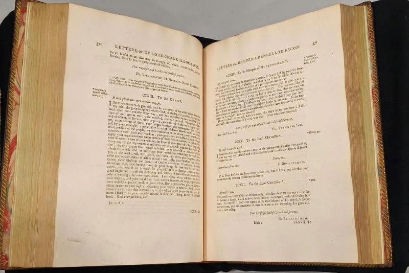1765 Works of Francis Bacon Fine Leather Bindings Quarto 12 Tall Scarce Edition - 18