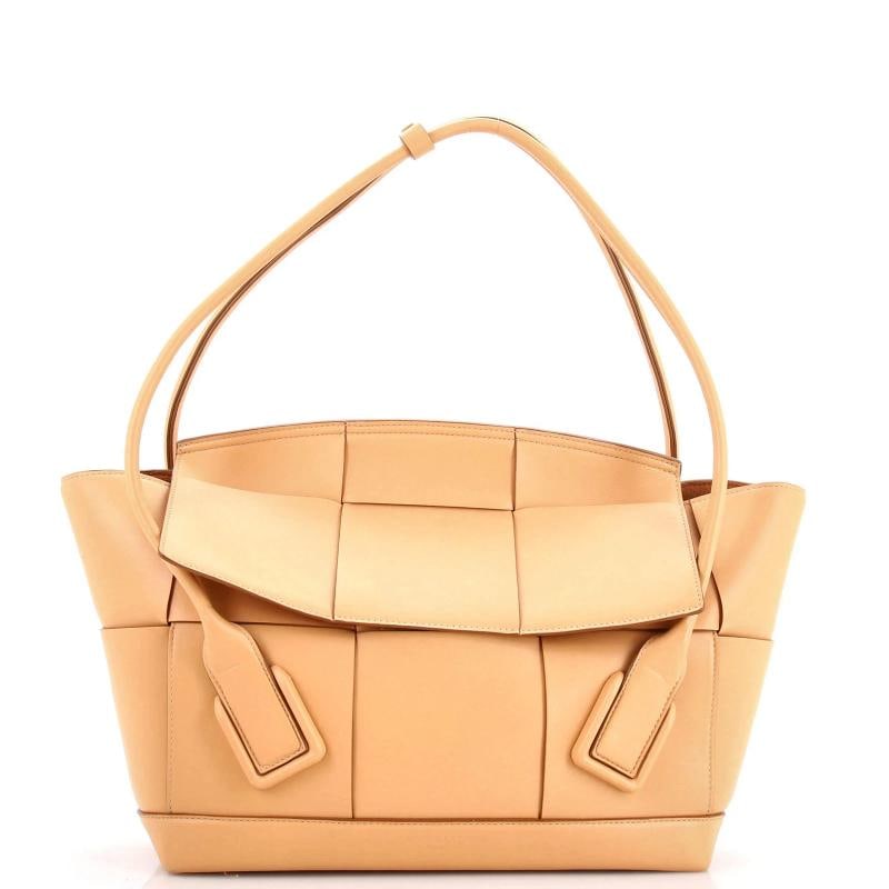 Bottega Veneta Arco Bag Maxi Intrecciato Leather Medium: Accessories: Poignet Measurements: Handle Drop 6", Height 9.5", Width 12", Depth 4 Condition: Pre-owned - Good,Brand: Bottega Veneta,Exterior Material: Leather,Style: Shoulder Bags,Exterior Color: