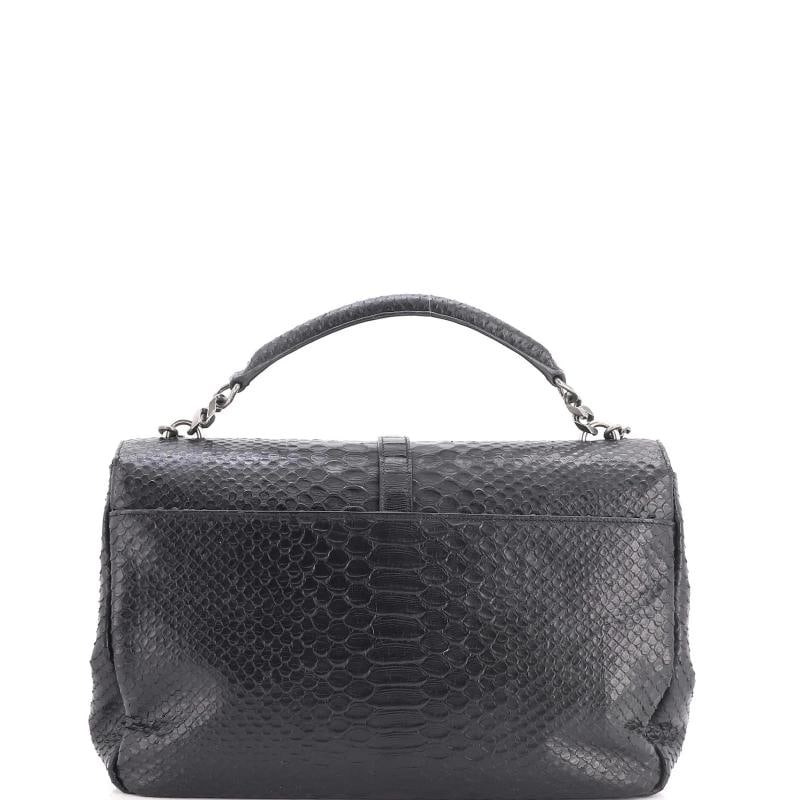 Saint Laurent Classic Monogram College Bag Python Embossed Leather Large - 3
