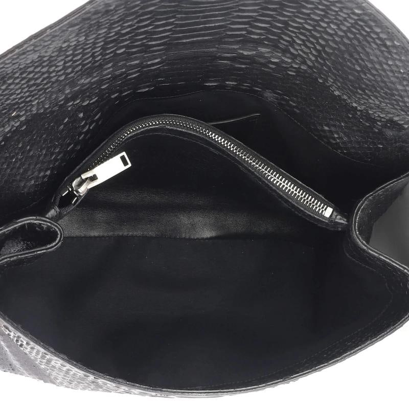 Saint Laurent Classic Monogram College Bag Python Embossed Leather Large - 5