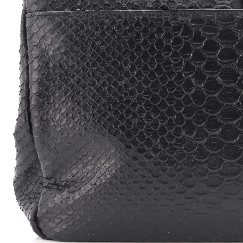 Saint Laurent Classic Monogram College Bag Python Embossed Leather Large - 6