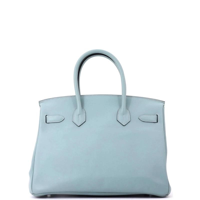 Hermes Birkin Handbag Blue Swift with Palladium Hardware 30 - 4