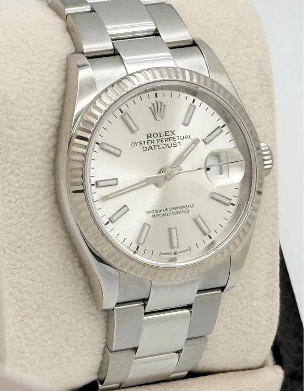 Rolex Datejust 126234 36mm Silver Dial 18K White Gold Stainless Steel - 2