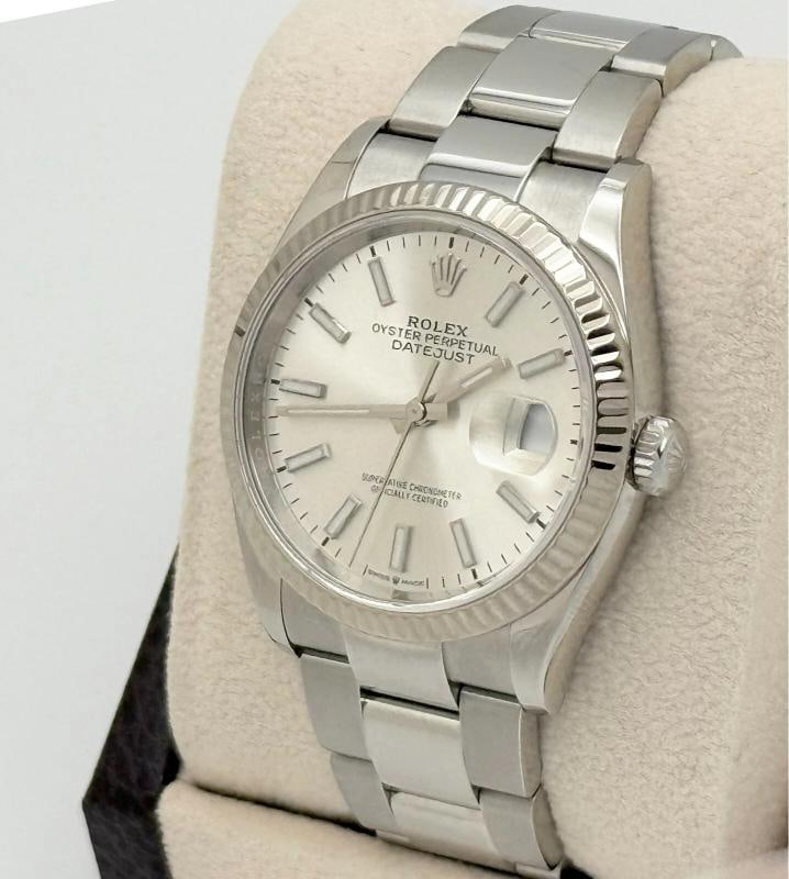 Rolex Datejust 126234 36mm Silver Dial 18K White Gold Stainless Steel - 3