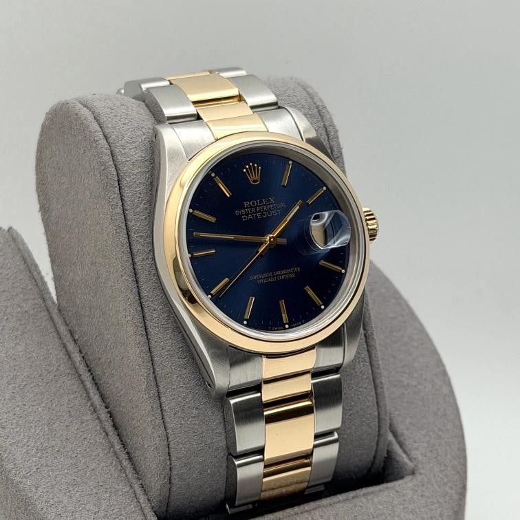 Rolex Datejust 16203 36mm Factory Blue Dial 18k Yellow Gold Stainless Steel - 6