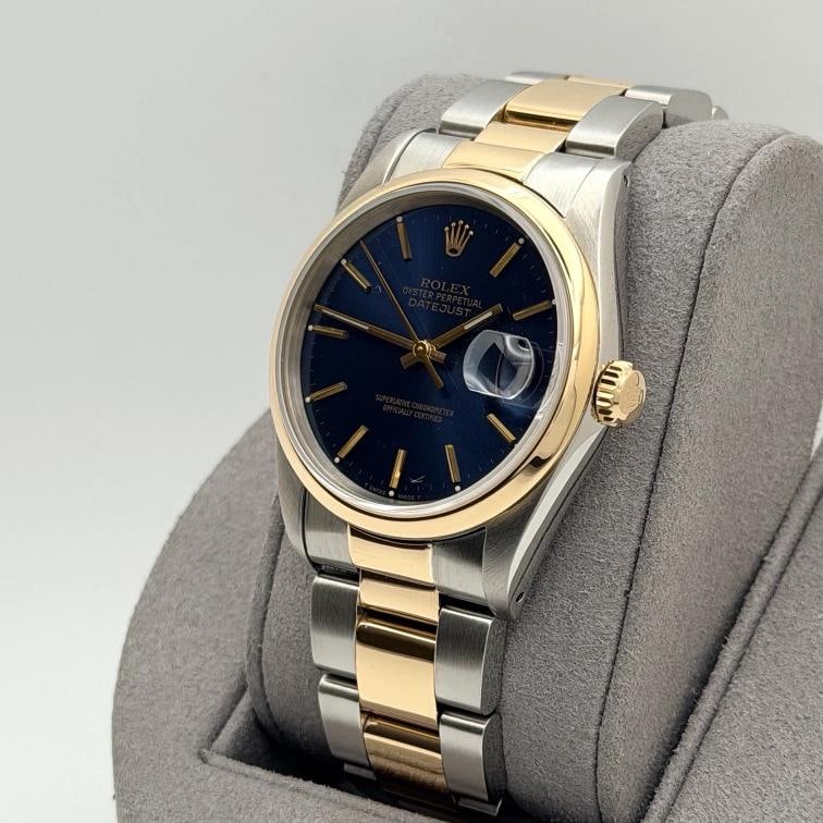 Rolex Datejust 16203 36mm Factory Blue Dial 18k Yellow Gold Stainless Steel - 7