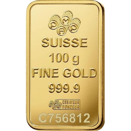 100 gram Gold Bar - PAMP Suisse - Fortuna - 999.9 Fine in Sealed Assay - 4
