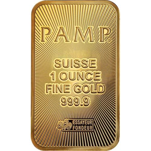 1 oz Gold Bar - PAMP Suisse - 999.9 Fine in Sealed Assay - 3